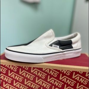 Black and white Slip-On Vans (unisex)